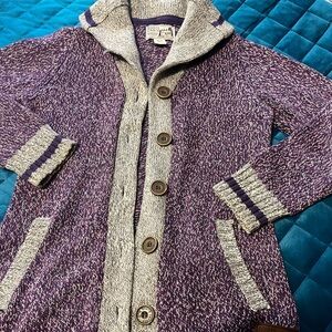 Roots Kids Purple and Gray Knit Button up Sweater Beautiful and cozy